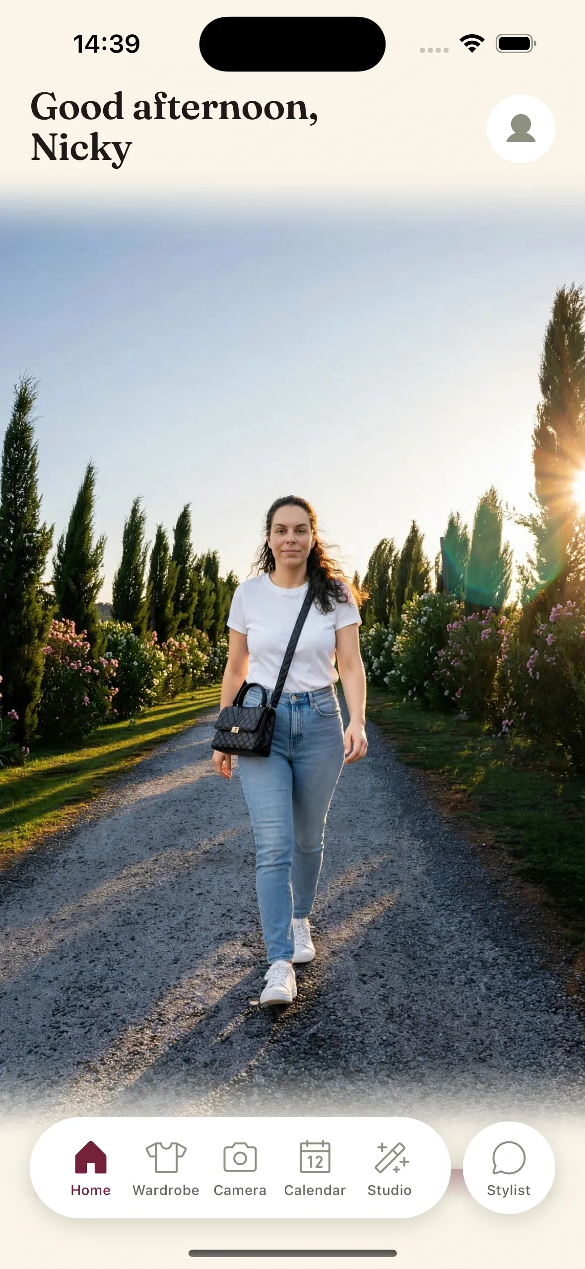 A morning daily fit recommendation in the Clottr app