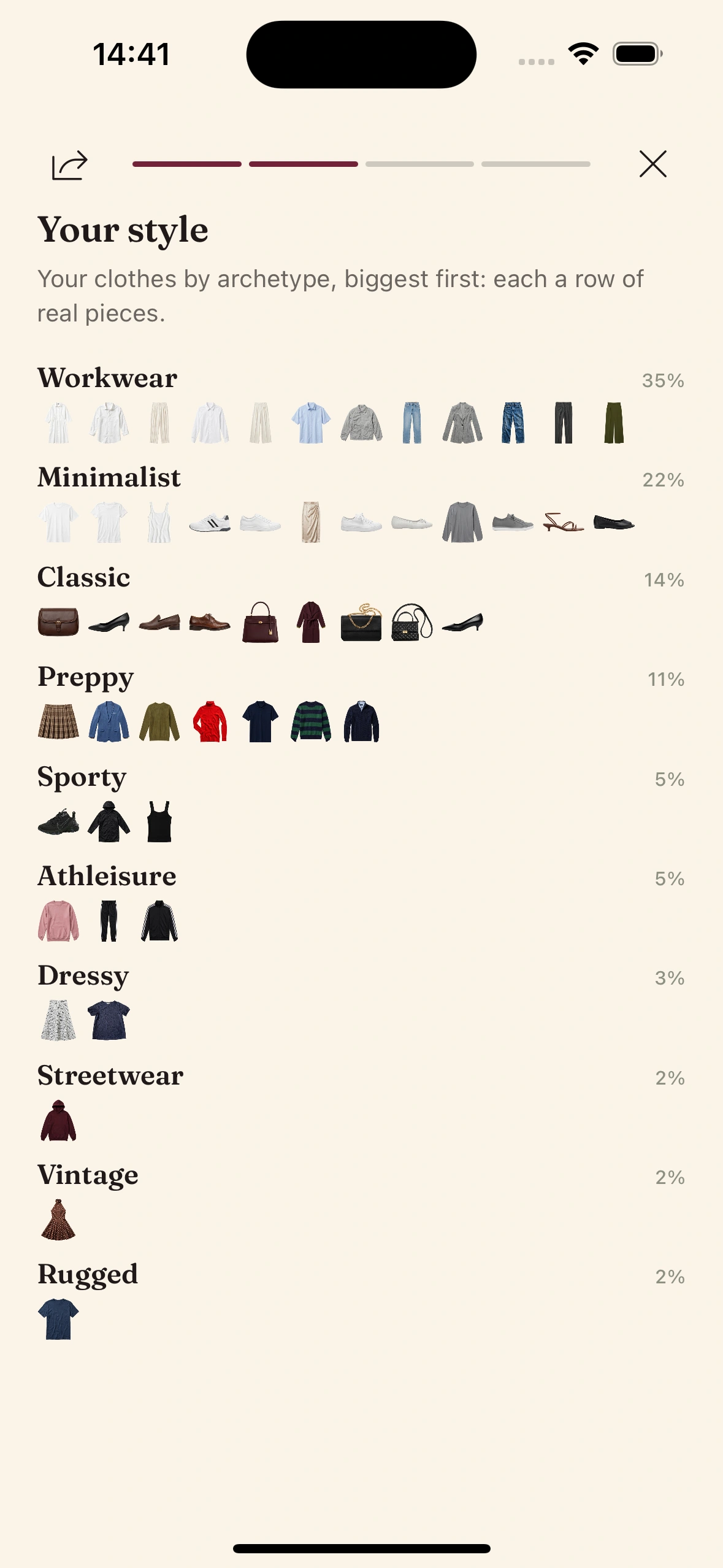 Wardrobe Insights in the Clottr app