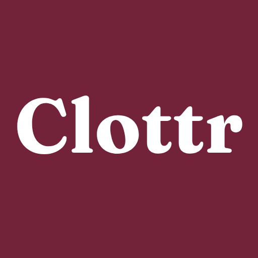 The Clottr logo: the white Clottr wordmark on a burgundy square