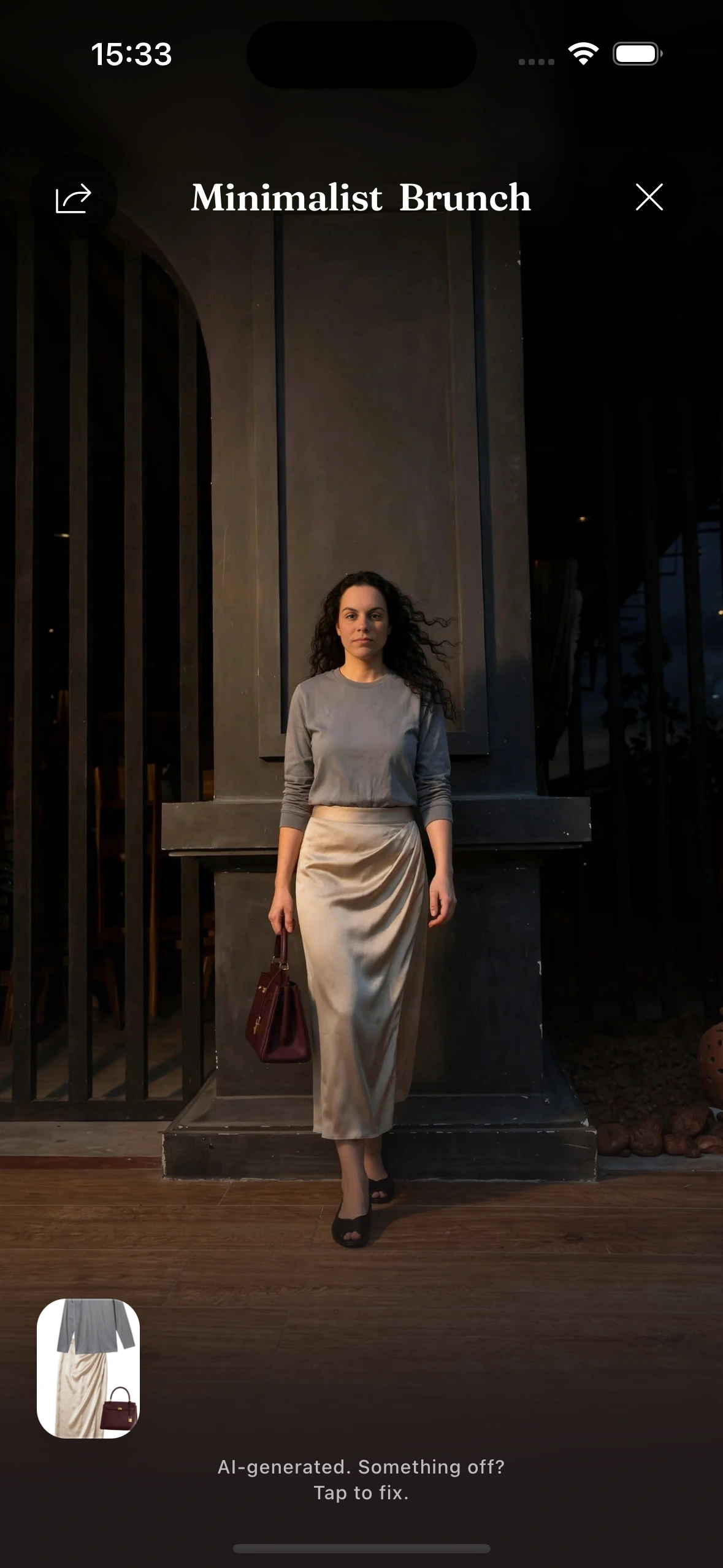 A recreated outfit assembled from the user's own wardrobe on the Clottr canvas